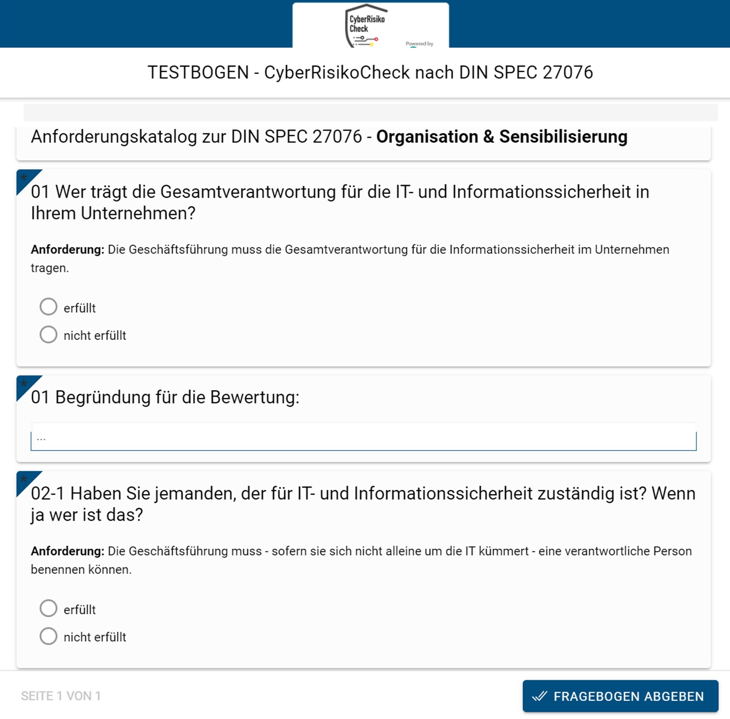 CyberRiskoCheck (DIN SPEC 27076)